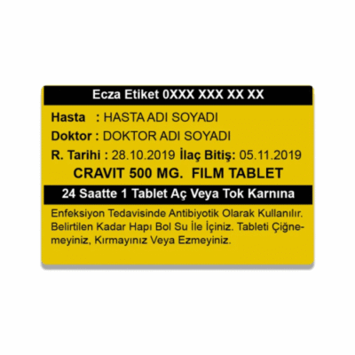 Eczane İlaç Etiketi